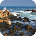 Ocean Waves Crashing onto the Chilean Shore